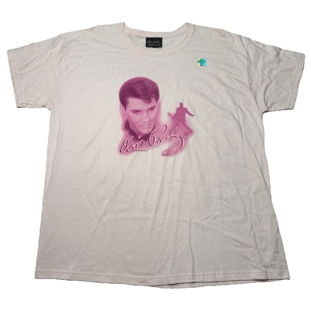Elvis Presley by KUN T Shirt 2XL‎ Pink Graphic Y2K Deadstock Tee
